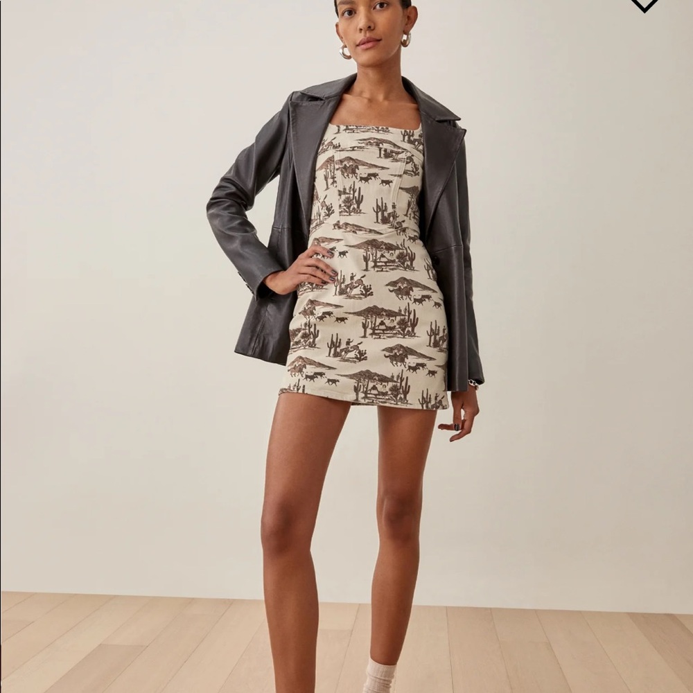 Reformation Davies Bustier Denim Dress